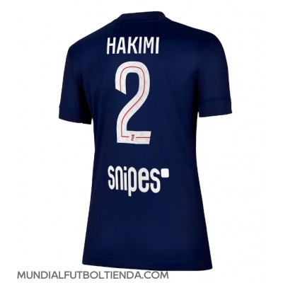 Camiseta Paris Saint-Germain Achraf Hakimi #2 Primera Equipación Replica 2025-26 para mujer mangas cortas Camiseta Paris Saint-Germain Achraf Hakimi #2 Primera Equipación Replica 2025-26 para mujer mangas cortas
